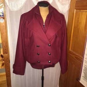 Maroon cropped Sean John Coat
